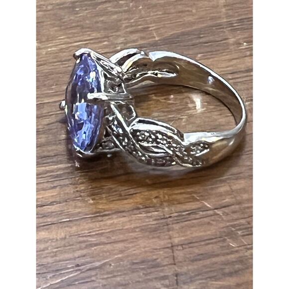 Bradford Exchange SS Blue Stone Ring - Picture 7 of 8